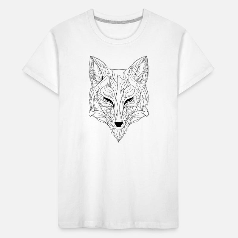 Essence abstraite de renard : Interprétation complexe de l’art au trait T-shirt bio Premium Enfant