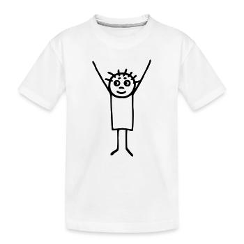Strichmännchen Sieger - Kinder Premium Bio T-Shirt - Weiß - Vorne
