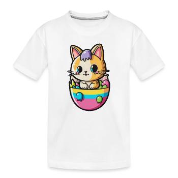Chat de Pâques - T-shirt bio Premium Enfant - blanc - Devant