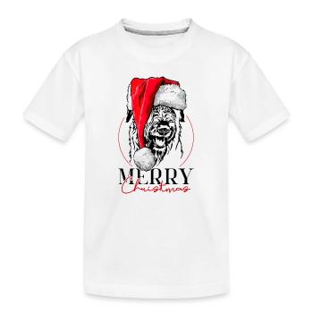 Santa Irish Wolfhound Merry Christmas Wilsigns - Kinder Premium Bio T-Shirt - Weiß - Vorne