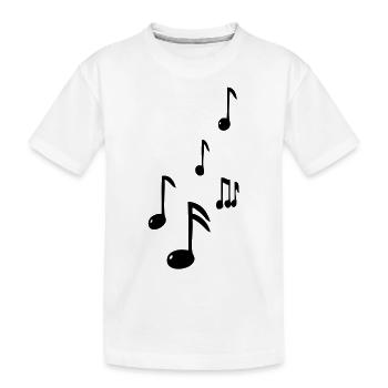 music notes - Kids' Premium Organic T-Shirt - white - Front
