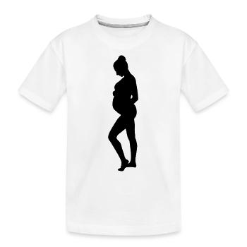 femme enceinte - T-shirt bio Premium Enfant - blanc - Devant