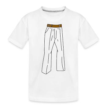 White pants - Kids' Premium Organic T-Shirt - white - Front