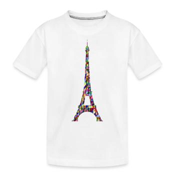 Eiffel Tower Rainbow - Kids' Premium Organic T-Shirt - white - Front