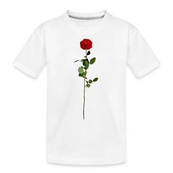 Rose avec tige - T-shirt bio Premium Enfant - blanc - Devant