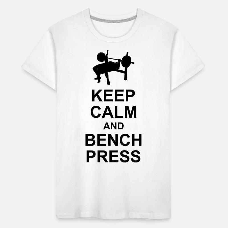 Keep Calm and Bench Press Kids' Premium Organic T-Shirt
