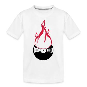 disco club party dj célébrer musique dance vinyl plat - T-shirt bio Premium Enfant - blanc - Devant