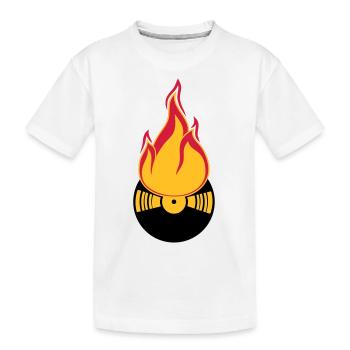 dj party feiern club disko musik tanzen vinyl plat - Kinder Premium Bio T-Shirt - Weiß - Vorne