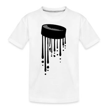 Puck Tropfen Graffiti - Kinder Premium Bio T-Shirt - Weiß - Vorne