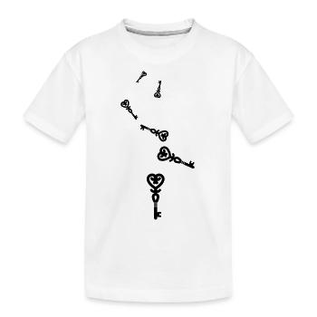 Schlüssel herz hochzeit - Kinder Premium Bio T-Shirt - Weiß - Vorne