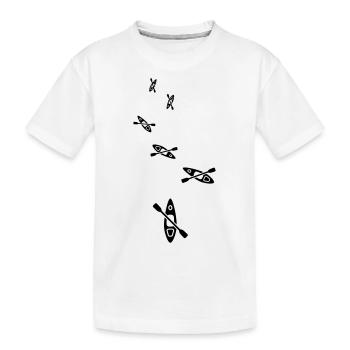 Canoe icon - Kids' Premium Organic T-Shirt - white - Front
