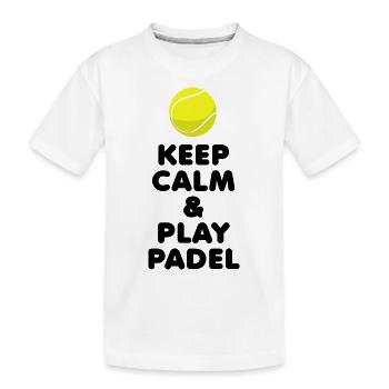 Padel Ruhe bewahren & Padel spielen - Kinder Premium Bio T-Shirt - Weiß - Vorne