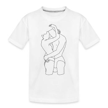 paar 1 - Kinder Premium Bio T-Shirt - Weiß - Vorne