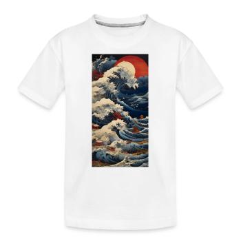 Wellen und Meer - Kinder Premium Bio T-Shirt - Weiß - Vorne