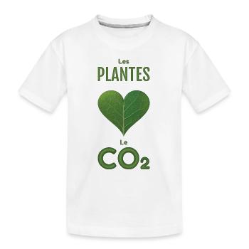 PLANTS LOVE CO2 - Kids' Premium Organic T-Shirt - white - Front