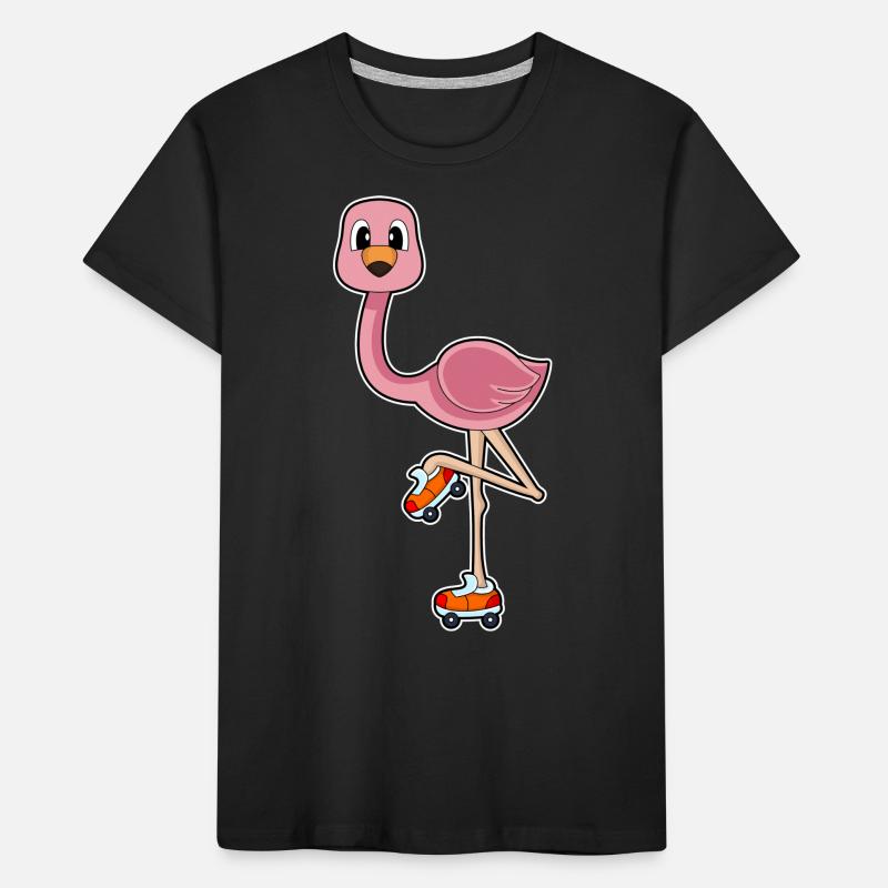 Flamingo Inline Skating Roller Skates Kids' Premium Organic T-Shirt