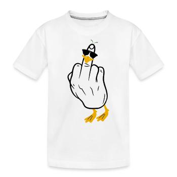 Goose Middle Finger Humor - Kids' Premium Organic T-Shirt - white - Front