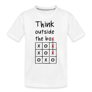 Denke ausserhalb der Box. - Kinder Premium Bio T-Shirt - Weiß - Vorne