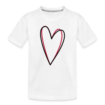 Idée de cadeau coeur amour amitié symbole - T-shirt bio Premium Enfant - blanc - Devant