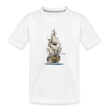 Segelschiff - Kinder Premium Bio T-Shirt - Weiß - Vorne