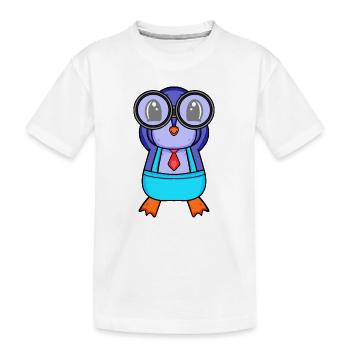 Télescope Astronomie Astronome Pingouin - T-shirt bio Premium Enfant - blanc - Devant