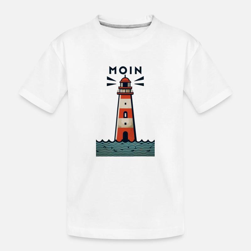 Leuchtturm - Kinder Premium Bio T-Shirt - Weiß