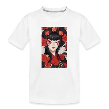 Schönes Kabuki-Gesicht | Orientalische Kunst - Kinder Premium Bio T-Shirt - Weiß - Vorne