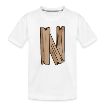Lettre N Bois Bois Lettre Nom - T-shirt bio Premium Enfant - blanc - Devant