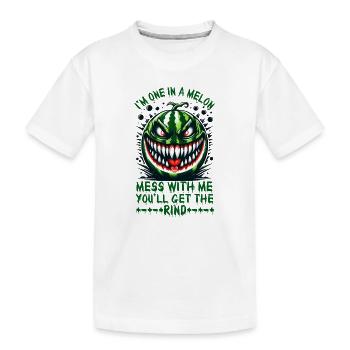 Je ne fais qu’un dans un melon. Embrouille-moi, Summerween - T-shirt bio Premium Enfant - blanc - Devant