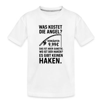angeln haken Angler witz  - Kinder Premium Bio T-Shirt - Weiß - Vorne