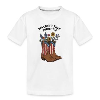 Marcher librement depuis 1776 Bottes - T-shirt bio Premium Enfant - blanc - Devant