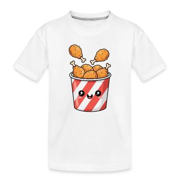 Kawaii-Brathähnchen-Eimer - Kinder Premium Bio T-Shirt - Weiß - Vorne