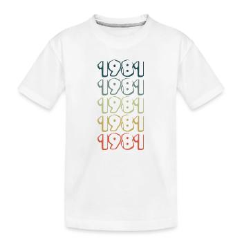 Geburtsjahr 1981 - Kinder Premium Bio T-Shirt - Weiß - Vorne