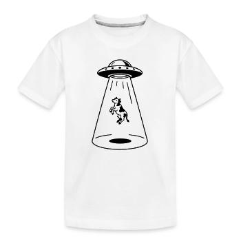 OVNI avec vache - T-shirt bio Premium Enfant - blanc - Devant