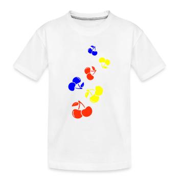 Kirschen obst - Kinder Premium Bio T-Shirt - Weiß - Vorne