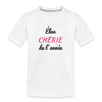 Chéri Love Chérie Amour Femme Mari Valentin - Kids' Premium Organic T-Shirt - white - Front