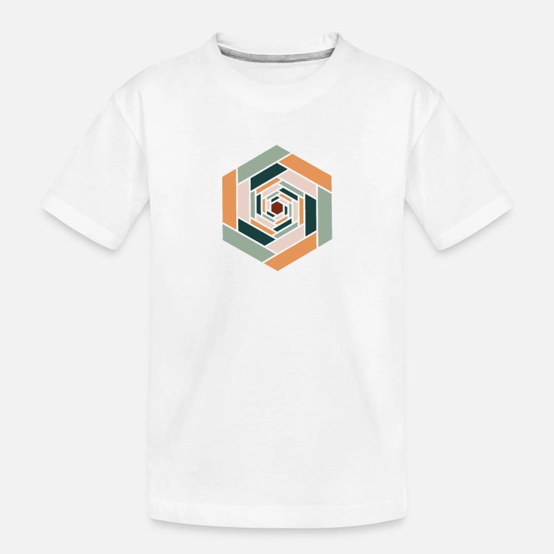 Farbiges Infinity-Sechseck - Kinder Premium Bio T-Shirt - Weiß