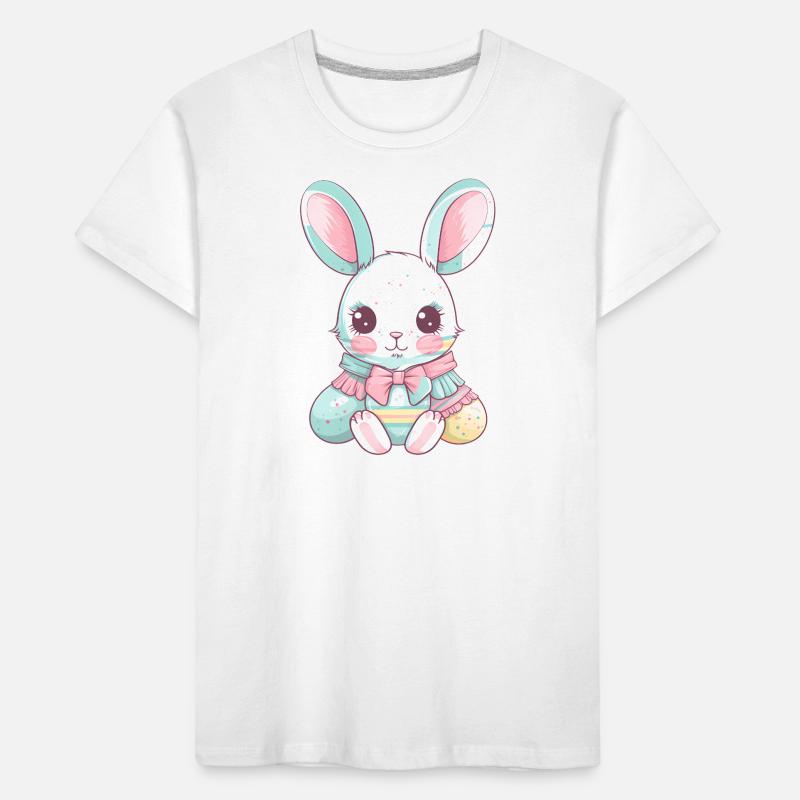 Lapin de Pâques pastel avec arc T-shirt bio Premium Enfant