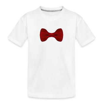 Plain Red Bow Tie - Kids' Premium Organic T-Shirt - white - Front
