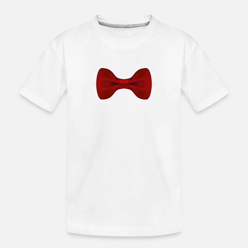 Einfarbige rote Fliege - Kinder Premium Bio T-Shirt - Weiß