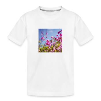 Flower purple - Kids' Premium Organic T-Shirt - white - Front
