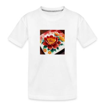Floraison vibrante au coin du feu - T-shirt bio Premium Enfant - blanc - Devant