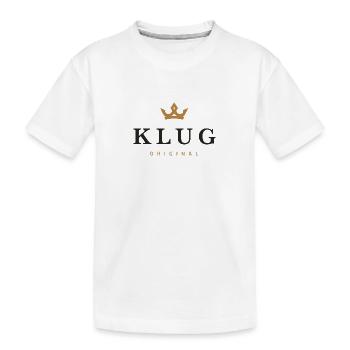 Klug Original Familienlogo - Kinder Premium Bio T-Shirt - Weiß - Vorne