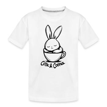 Cutie and Coffee - Kinder Premium Bio T-Shirt - Weiß - Vorne