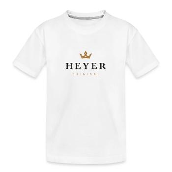 Heyer Original Familienlogo - Kinder Premium Bio T-Shirt - Weiß - Vorne