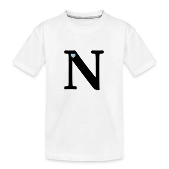 Lettre N Lettre initiale - T-shirt bio Premium Enfant - blanc - Devant