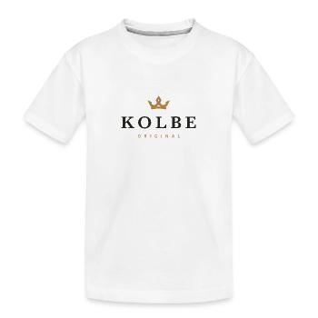 Kolbe Original Familienlogo - Kinder Premium Bio T-Shirt - Weiß - Vorne
