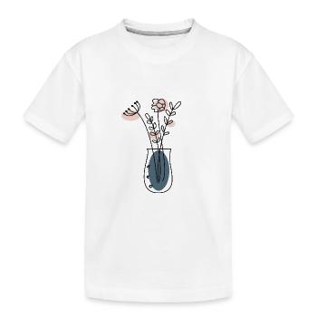 Bouquet de fleurs dans son vase - T-shirt bio Premium Enfant - blanc - Devant