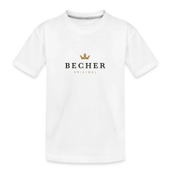 Becher Original Familienlogo - Kinder Premium Bio T-Shirt - Weiß - Vorne