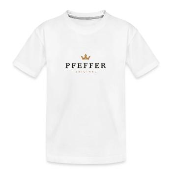 Pfeffer Original Familienlogo - Kinder Premium Bio T-Shirt - Weiß - Vorne
